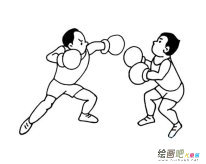 拳击比赛简笔画步骤图片大全