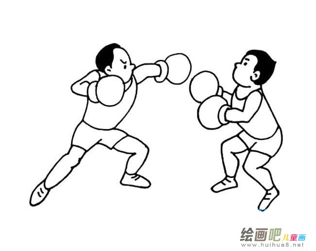 拳击比赛简笔画图片大全