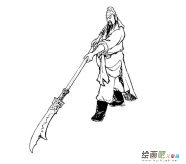 关公耍大刀简笔画步骤图片大全