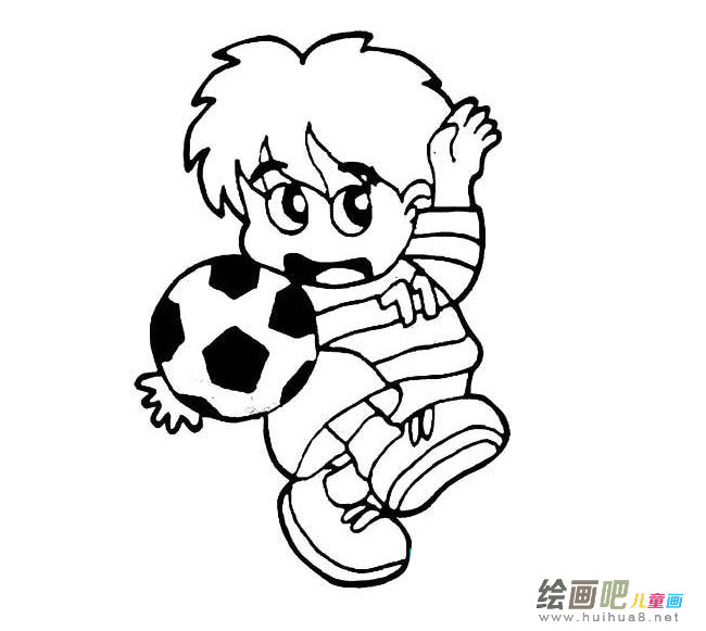 足球小子简笔画图片大全