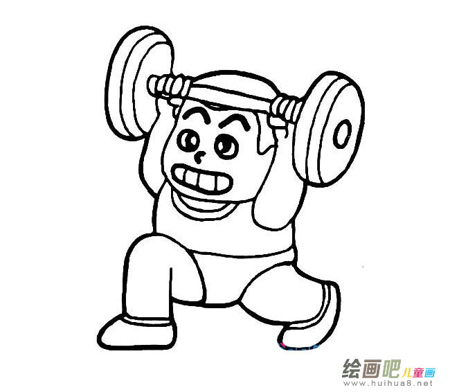 少年举重简笔画图片大全