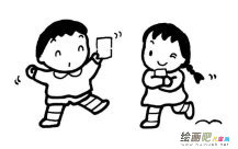 男女做游戏简笔画步骤图片大全