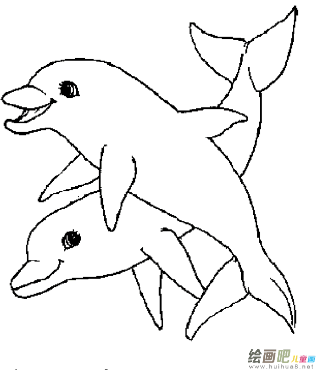 海豚简笔画图片大全大图