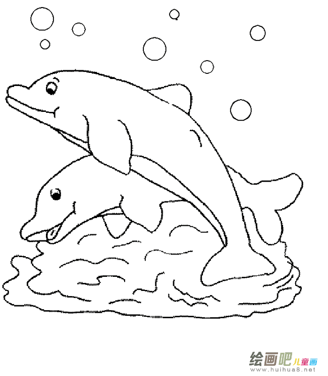海豚简笔画图片大全大图