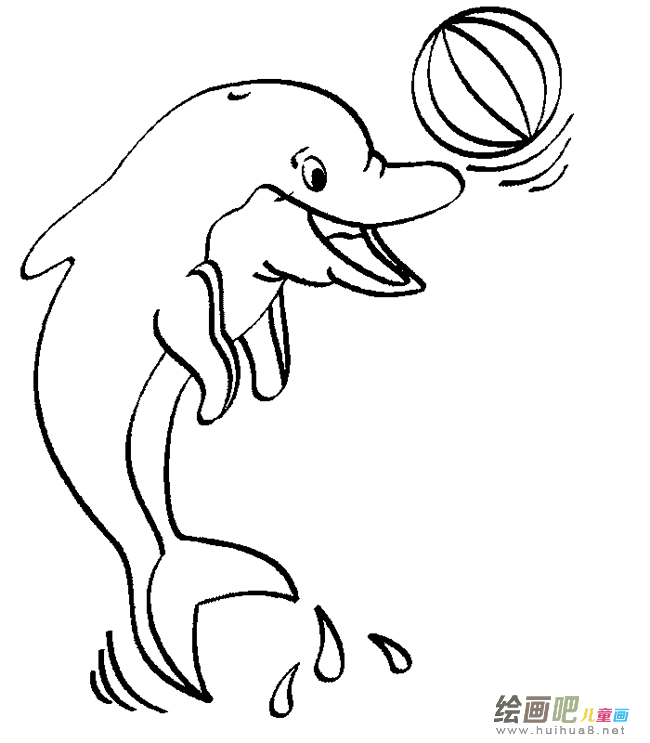 海豚简笔画图片大全大图
