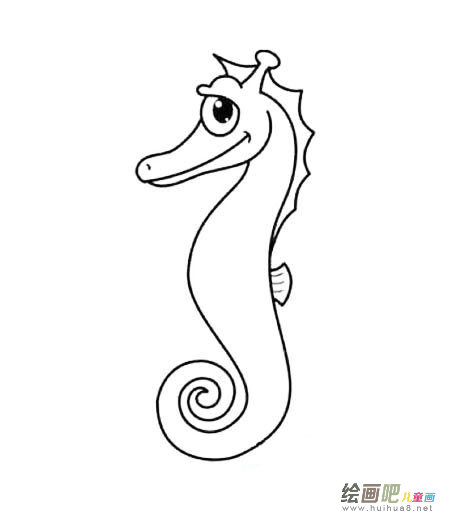 海马简笔画图片