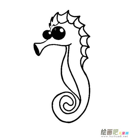 海马简笔画图片