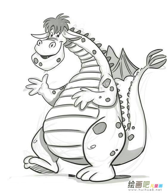 丑陋的卡通恐龙简笔画