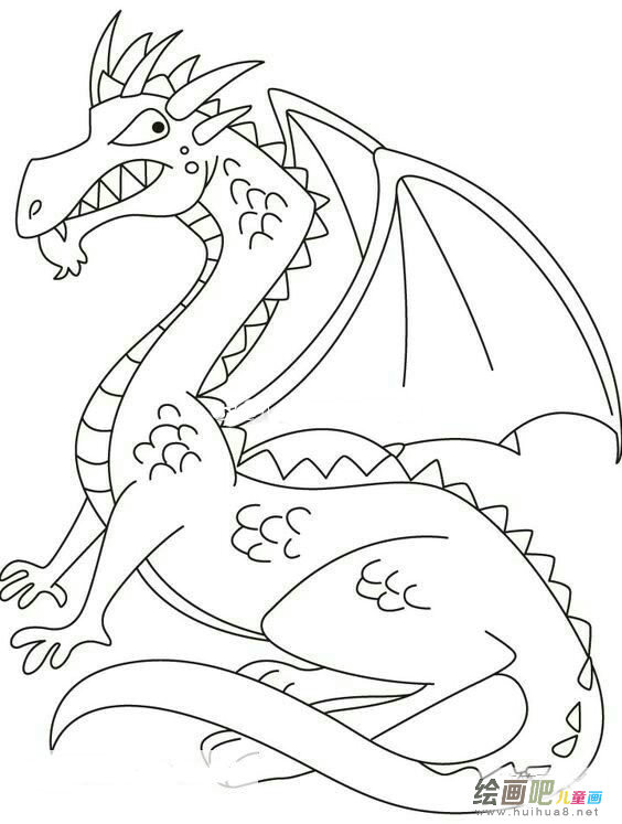 会飞的恶龙简笔画图片