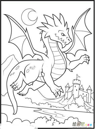 长着翅膀的恐龙简笔画图片