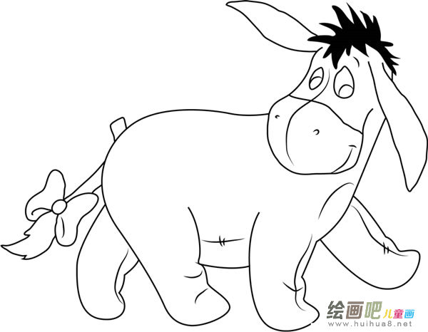 驴发脾气的简笔画