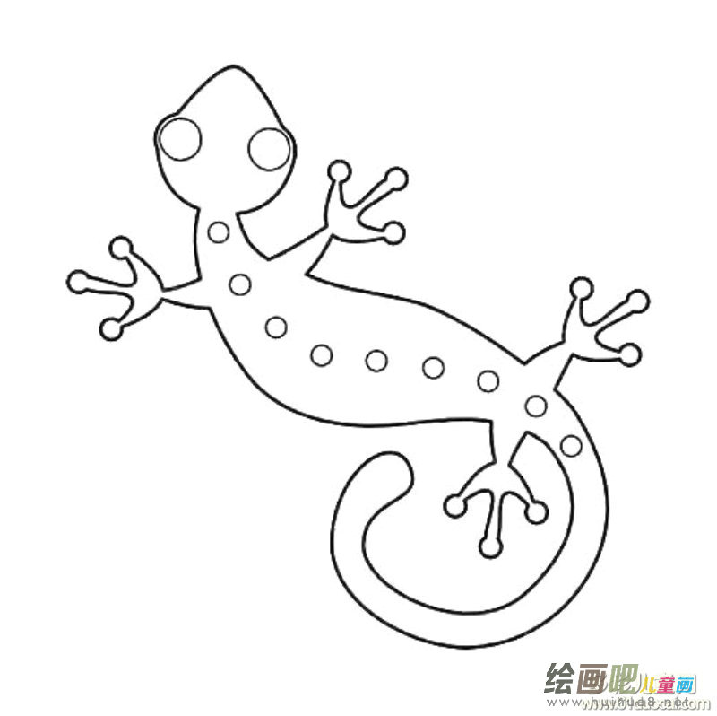 儿童简笔画动物壁虎