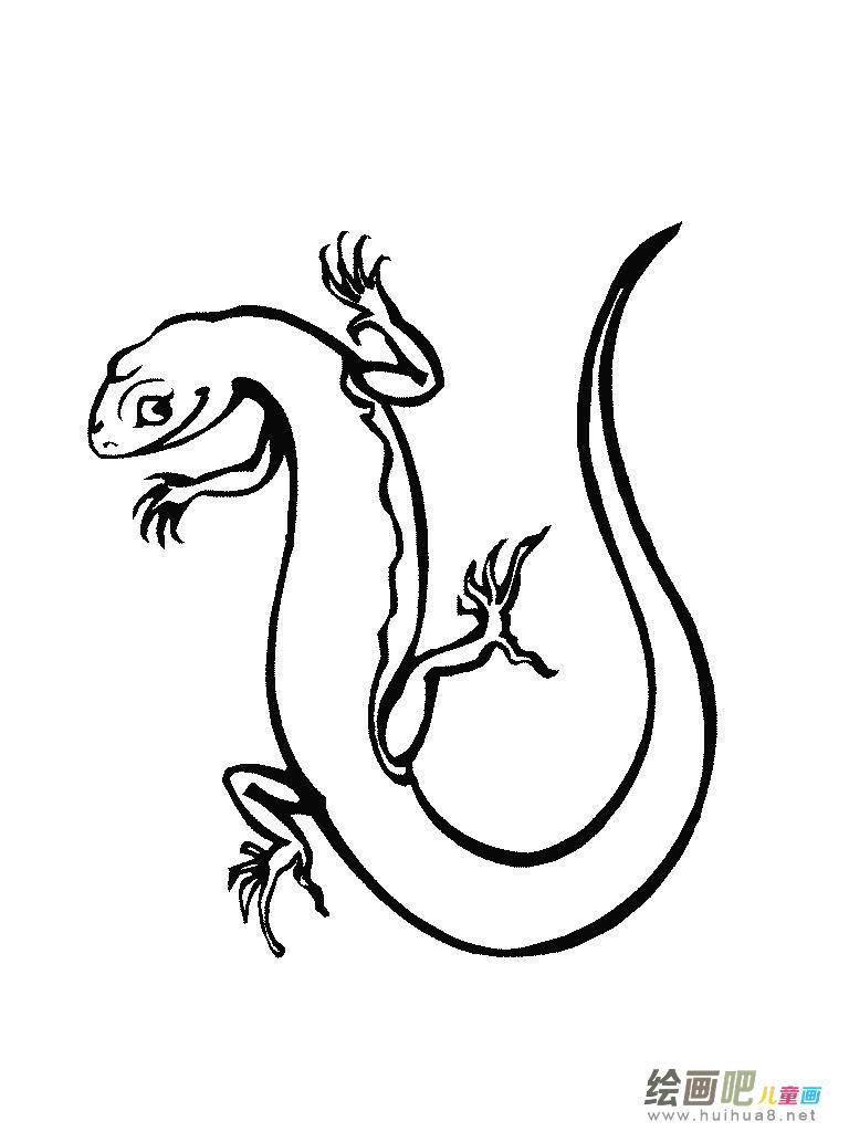可爱壁虎儿童简笔画