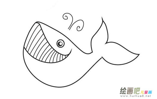 幼儿鲸鱼简笔画