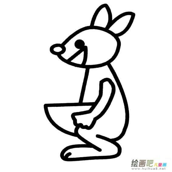 卡通画袋鼠简笔画