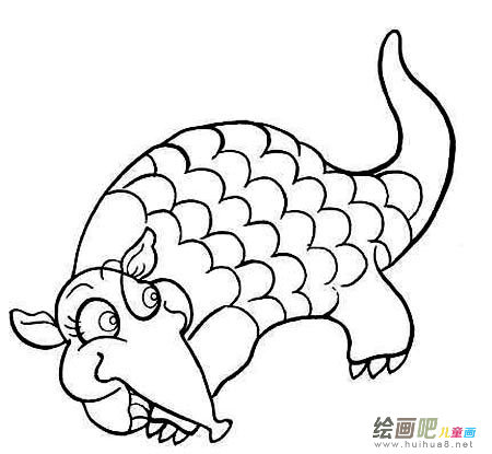 穿山甲简笔画步骤