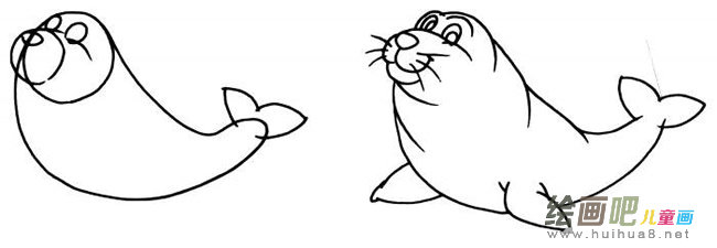 海豹可爱简笔画