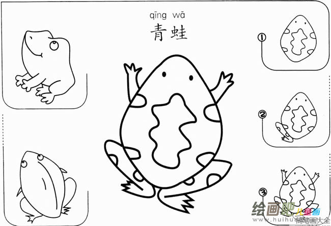 【青蛙怎么画】幼儿简单的青蛙怎么画简笔画图片