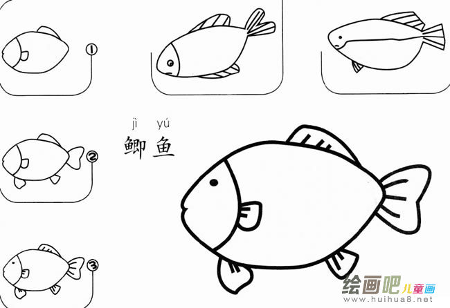 鱼的简笔画 鲫鱼怎么画简笔画 鲫鱼的画法步骤图解