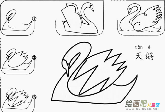 天鹅怎么画简笔画图片