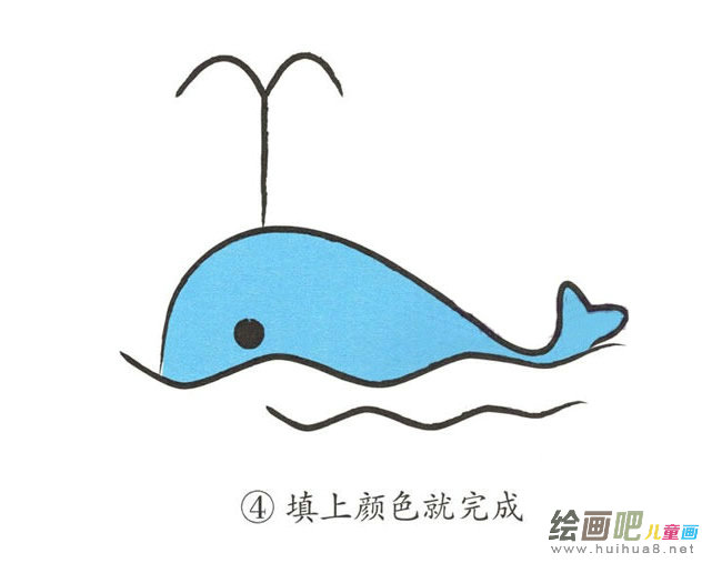 彩色鲸鱼简笔画图片