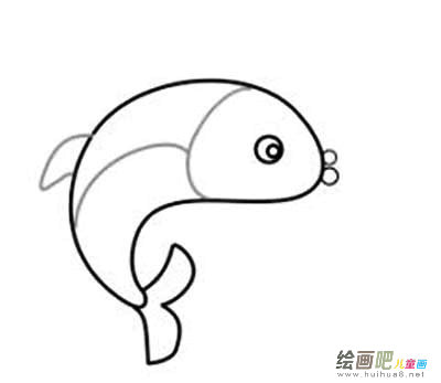 画小鲤鱼简笔画的步骤图