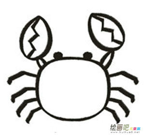 螃蟹简笔画步骤图