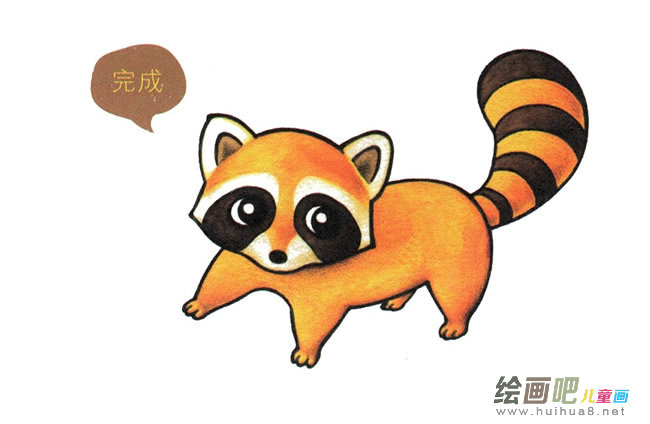 小浣熊动物简笔画图片