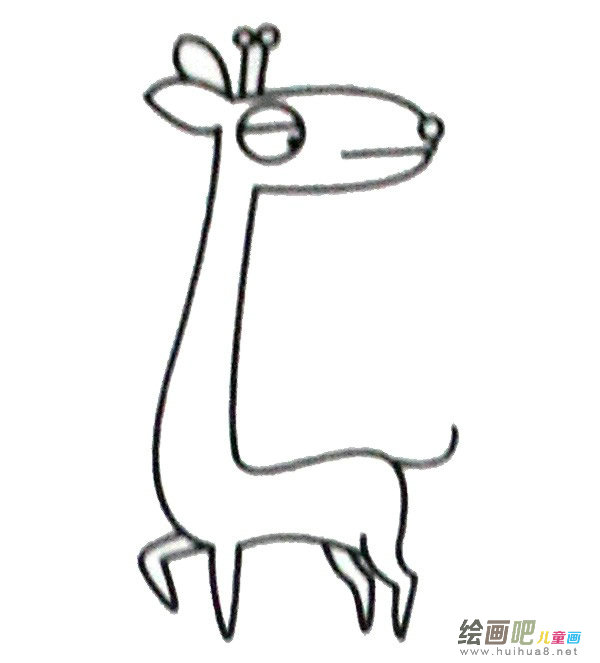 长颈鹿简笔画实例及步骤图