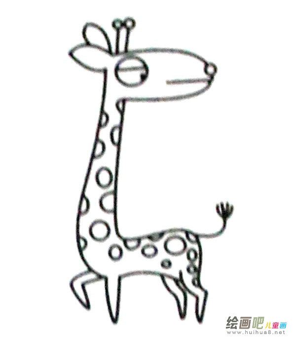 长颈鹿简笔画实例及步骤图