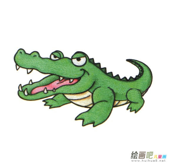 鳄鱼简笔画彩色图片
