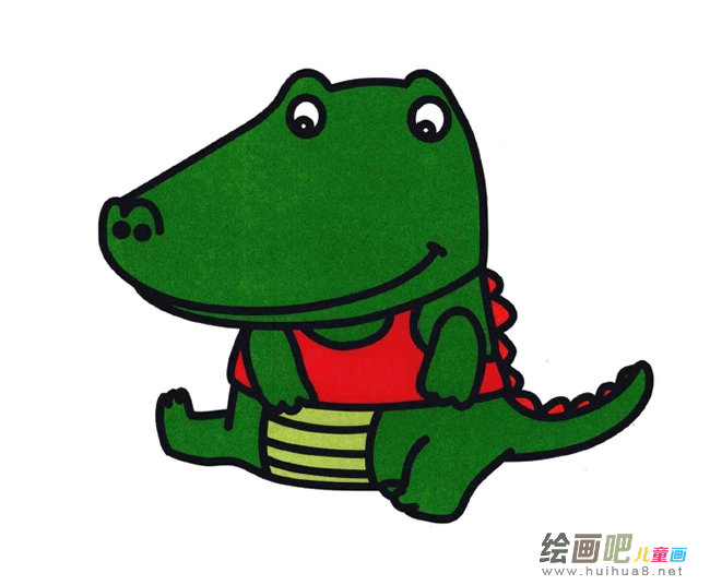 鳄鱼简笔画彩色图片