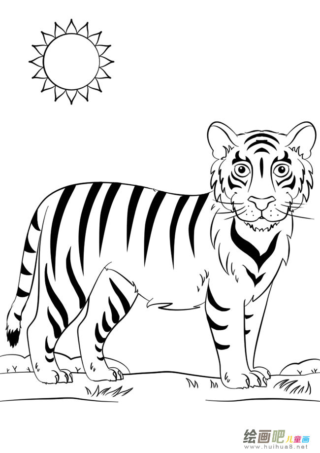 卡通老虎简笔画的画法