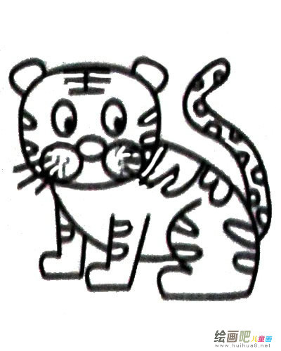 老虎简笔画步骤图片