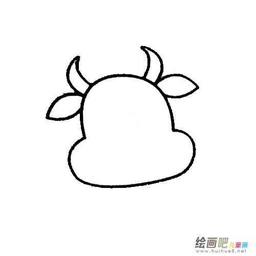 奶牛简笔画步骤图片