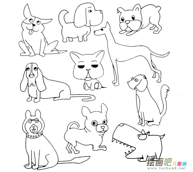 小狗简笔画步骤图片