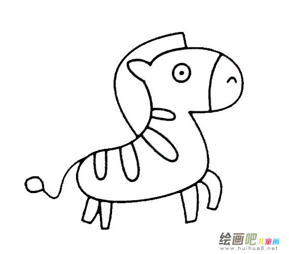 斑马简笔画步骤图片