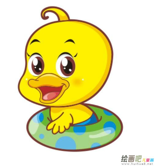 小鸭子简笔画彩色图片