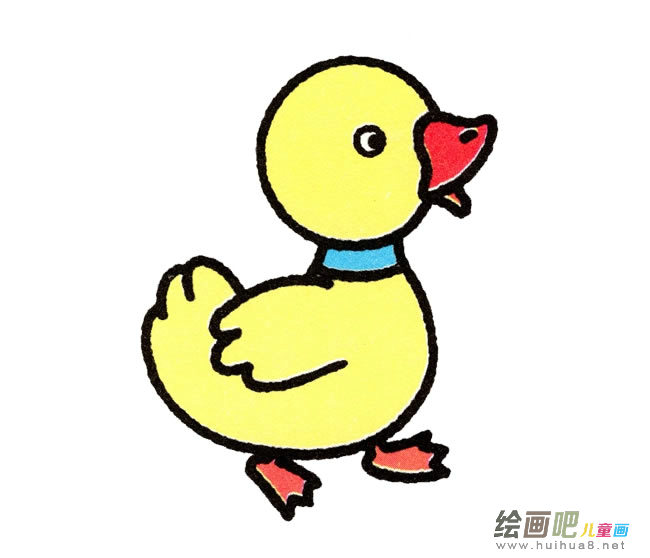 可爱鸭子简笔画彩色图片