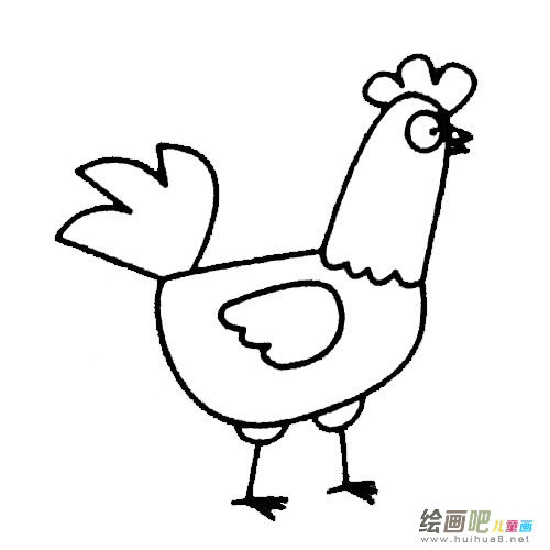 公鸡简笔画步骤教程