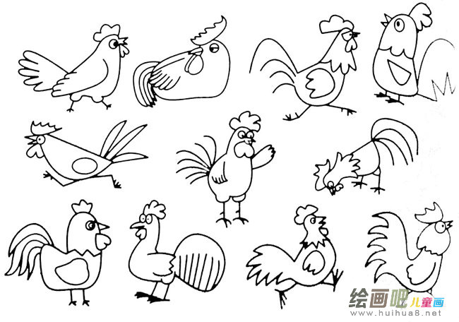 公鸡简笔画图片大全