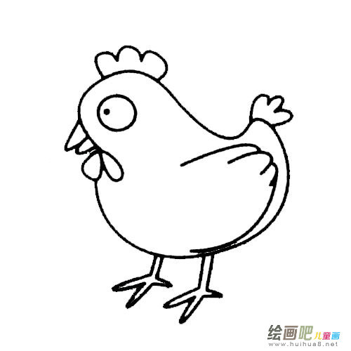 母鸡简笔画的画法