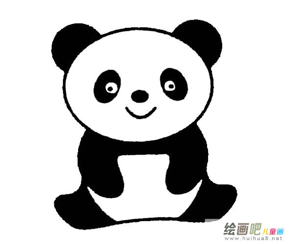 大熊猫图片简笔画步骤