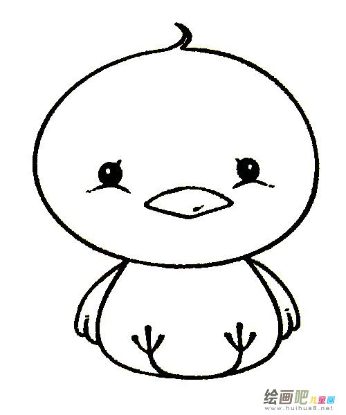 小鸡简笔画画法步骤