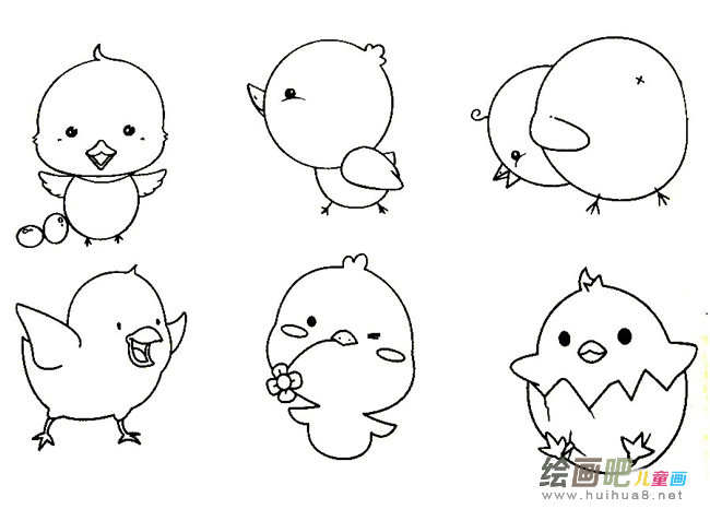 小鸡简笔画大全及画法步骤