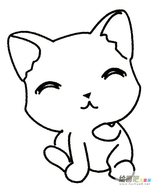 萌萌的小猫简笔画