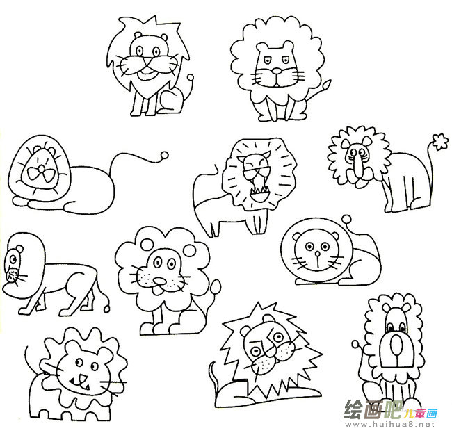 狮子大全简笔画