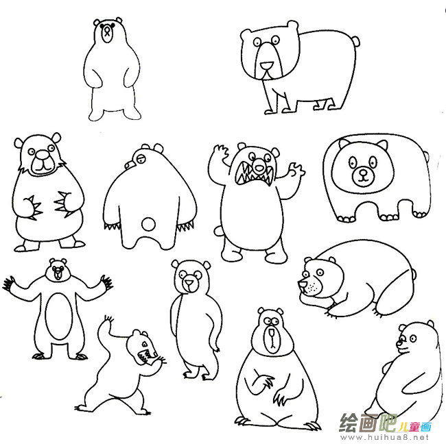 简笔画熊图片大全