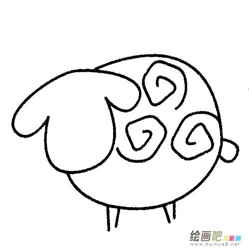 温顺的羊简笔画实例及画法步骤