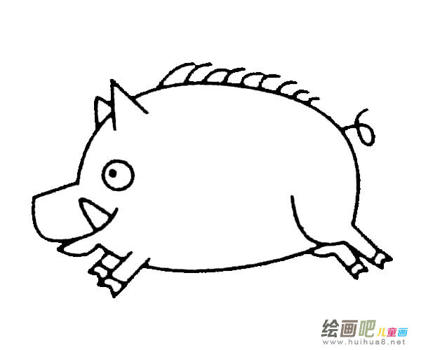 野猪简笔画的画法步骤图片